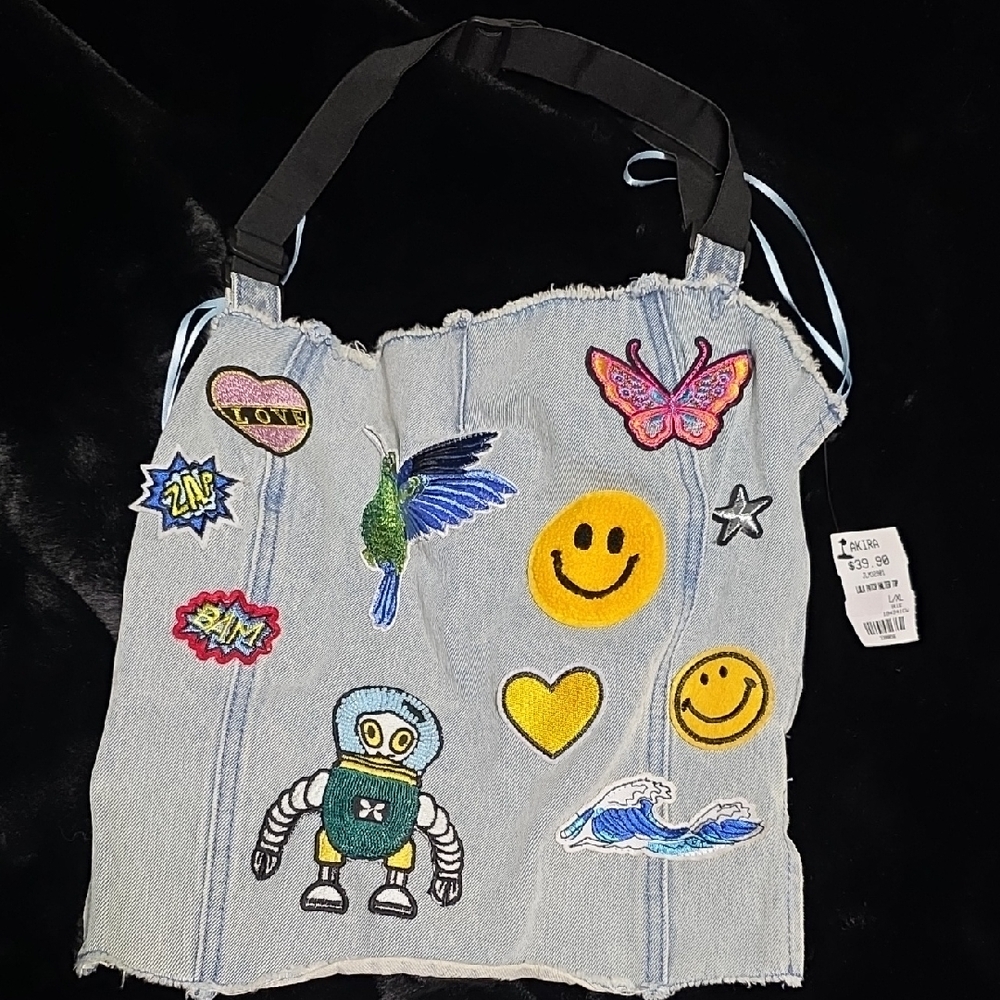 Denim with Colorful Patches